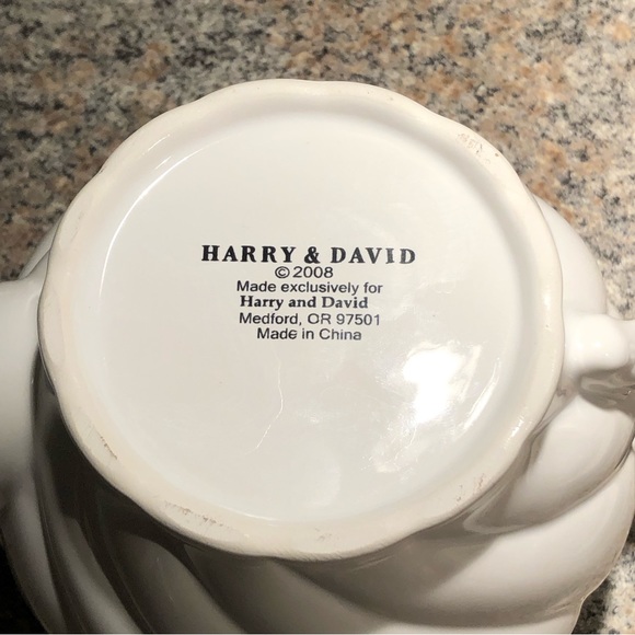 COPY - Harry & David white tea pot with cardinal on top. - Picture 6 of 7